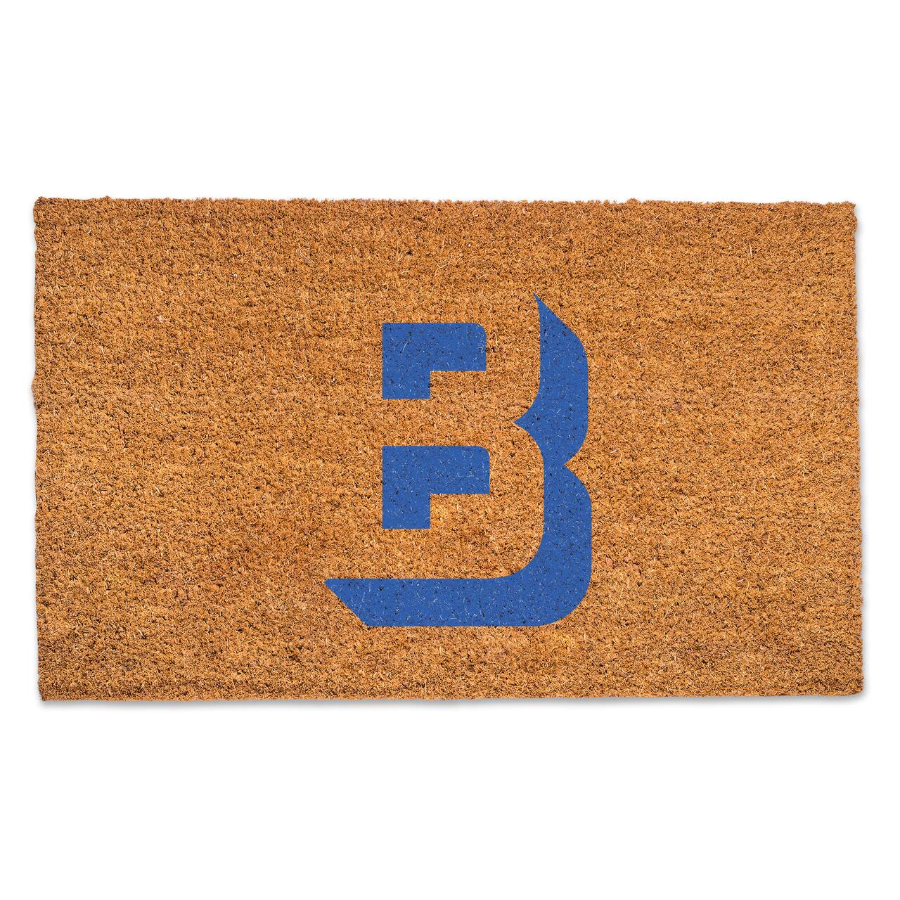 Blue Shadow Monogram Natural Coir Doormat